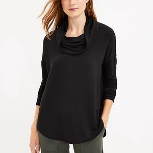 Lou & Grey Signaturesoft Cowl Tunic Black Top